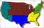 FEMA's five regions of continental USSA