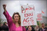 protestors in Iceland