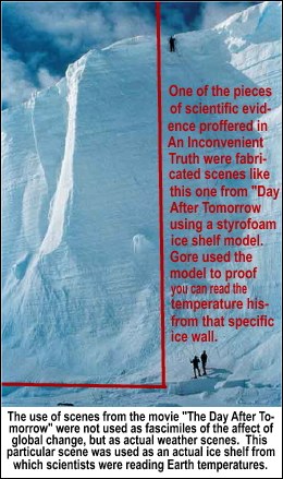 Al Gore's fake styrofoam ice shelf